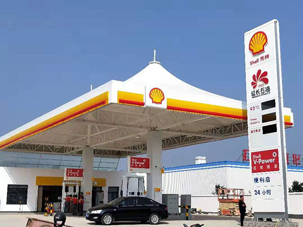 殼牌加油站品牌柱;10米加油站立柱;日合廣告牌制作